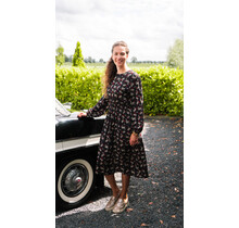 Dames jurk Annemijn - zwart gebloemd