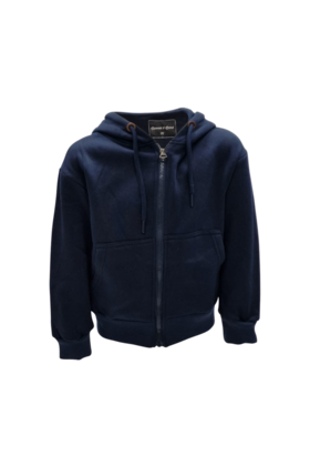 Jongens/meisjes vest met capuchon - donkerblauw *