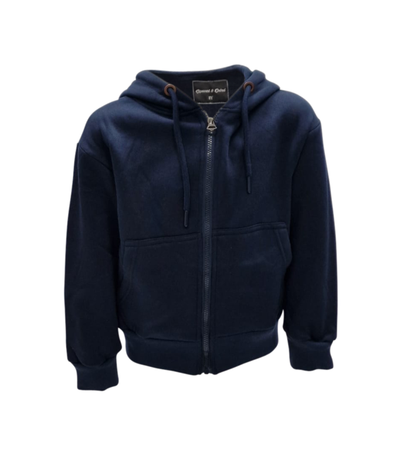 Jongens/meisjes vest met capuchon - donkerblauw *