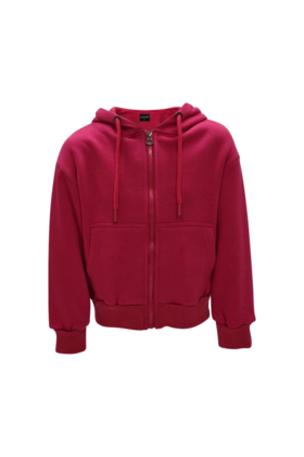 Meisjes vest met capuchon - fuchsia roze *