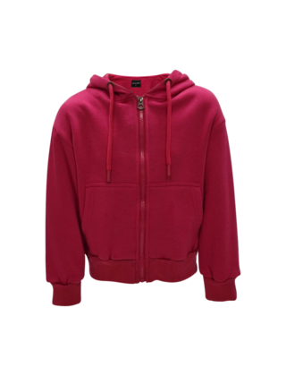 Meisjes vest met capuchon - fuchsia roze *