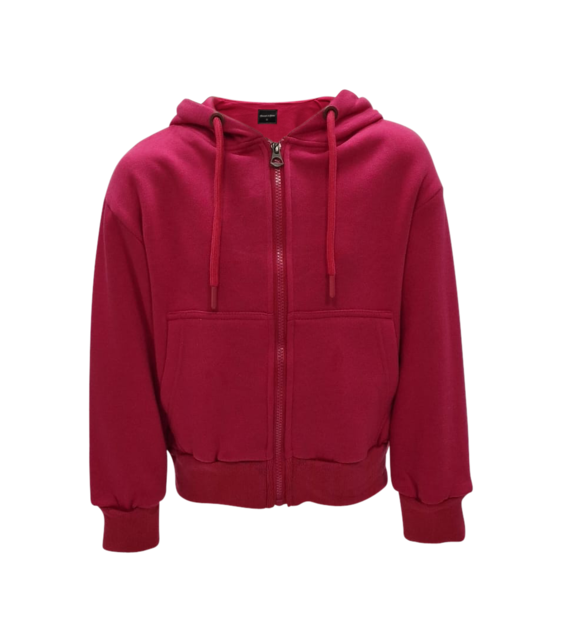 Meisjes vest met capuchon - fuchsia roze *