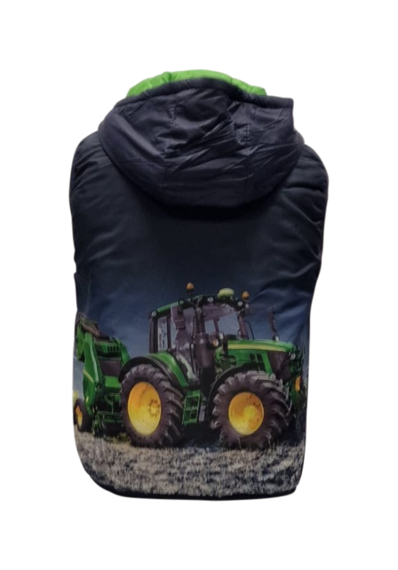 Jongens bodywarmer met John Deere tractor *