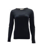 Dames shirt Suus picotrandje lange mouw - zwart