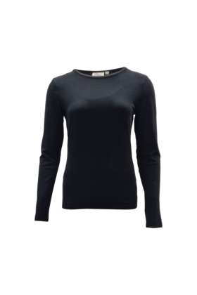 Dames shirt Suus picotrandje lange mouw - zwart