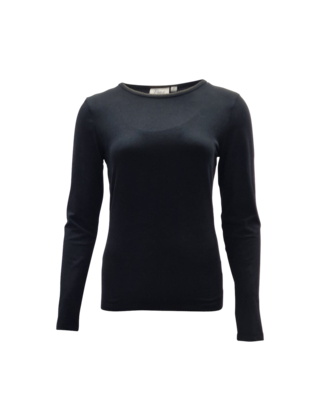 Dames shirt Suus picotrandje lange mouw - zwart