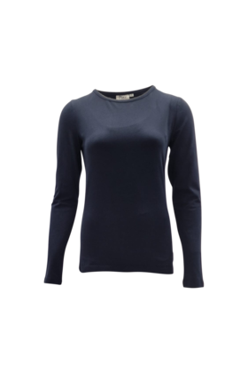 Dames shirt Suus picotrandje lange mouw - marine