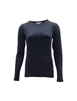 Dames shirt Suus picotrandje lange mouw - marine