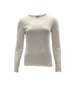 Dames shirt Suus picotrandje lange mouw - offwhite