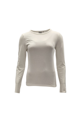 Dames shirt Suus picotrandje lange mouw - offwhite