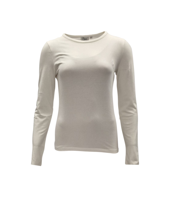 Dames shirt Suus picotrandje lange mouw - offwhite