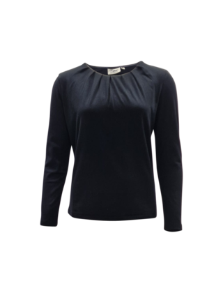 Dames shirt Lizet plooitjes lange mouw - zwart