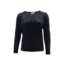 Dames shirt Cato plooitjes lange mouw - zwart