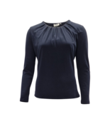 Dames shirt Lizet plooitjes lange mouw - marine