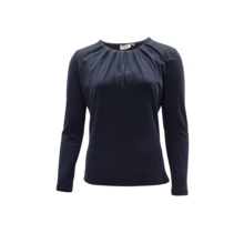 Dames shirt Cato plooitjes lange mouw - marine