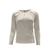 Dames shirt Lizet plooitjes lange mouw - offwhite