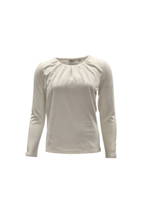 Dames shirt Cato plooitjes lange mouw - offwhite