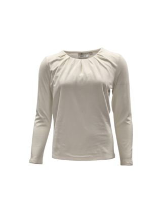 Dames shirt Lizet plooitjes lange mouw - offwhite