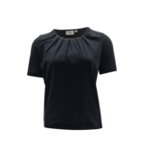 Dames shirt Lizet plooitjes korte mouw - zwart