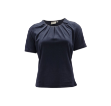 Dames shirt Lizet plooitjes korte mouw - marine
