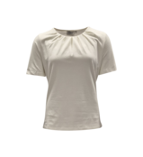 Dames shirt Cato plooitjes korte mouw - offwhite