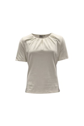 Dames shirt Lizet plooitjes korte mouw - offwhite