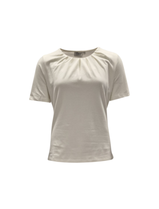 Dames shirt Lizet plooitjes korte mouw - offwhite