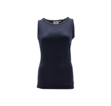 Dames shirt Loes picotrandje zonder mouw - marine