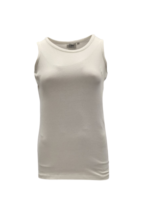 Dames shirt Loes picotrandje zonder mouw - offwhite