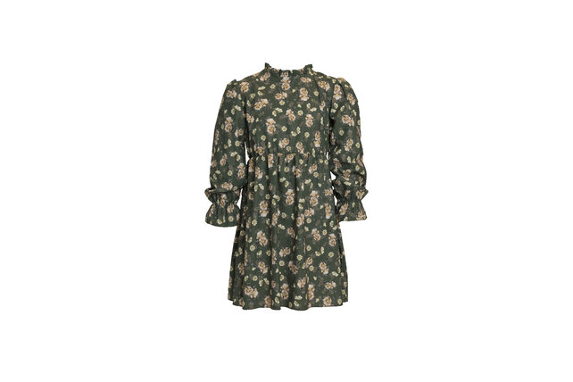 Meisjes jurk gebloemd - groen *