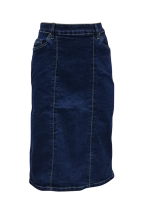 Rok Carolien - denim twee siernaden middenvoor