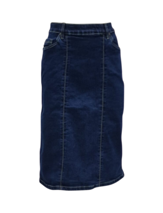 Rok Carolien - denim twee siernaden middenvoor