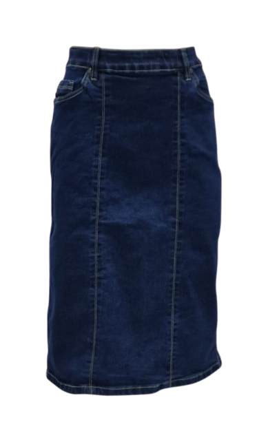 Rok Carolien - denim twee siernaden middenvoor