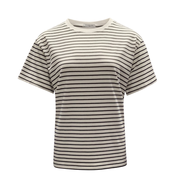 Dames shirt Alina - wit/donkerblauw