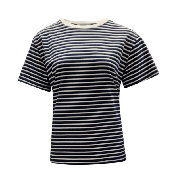 Shirt Alina - donkerblauw/wit