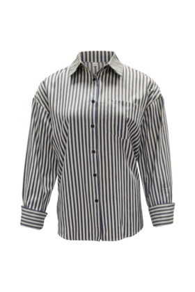 Dames blouse Linde - donkerblauw/ecru