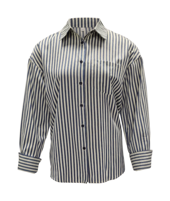 Dames blouse Linde - donkerblauw/ecru