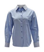 Dames blouse Linde - lichtblauw/wit