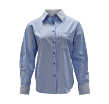 Dames blouse Linde - lichtblauw/wit