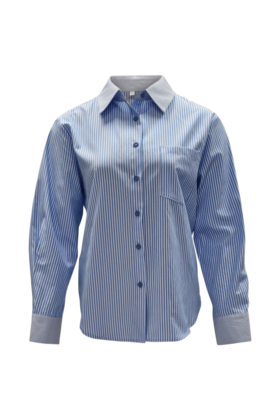 Dames blouse Linde - lichtblauw/wit