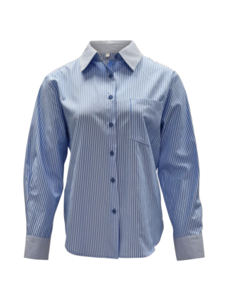 Dames blouse Linde - lichtblauw/wit