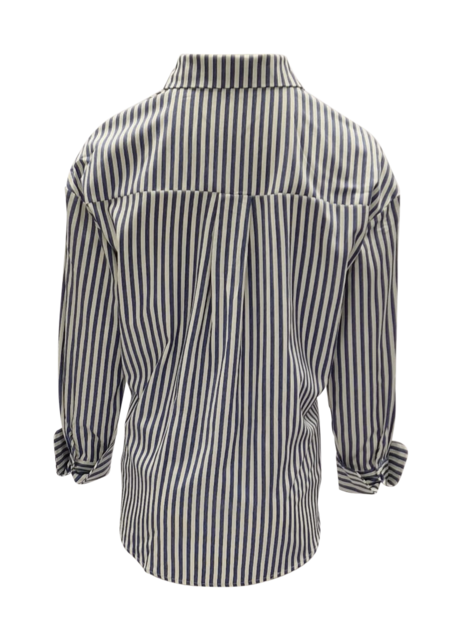 Dames blouse Linde - donkerblauw/ecru