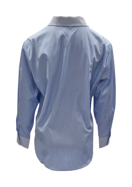 Dames blouse Linde - lichtblauw/wit