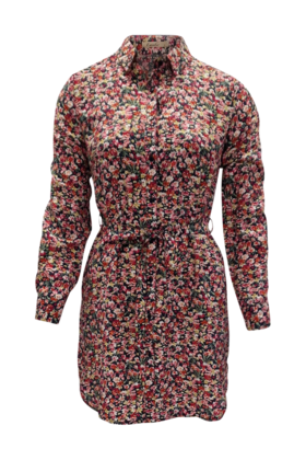 Jonge dames jurk Nynke - donkerblauw/rood