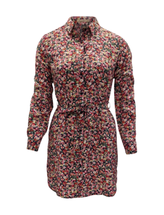 Jonge dames jurk Nynke - donkerblauw/rood