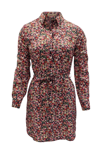 Jonge dames jurk Nynke - donkerblauw/rood