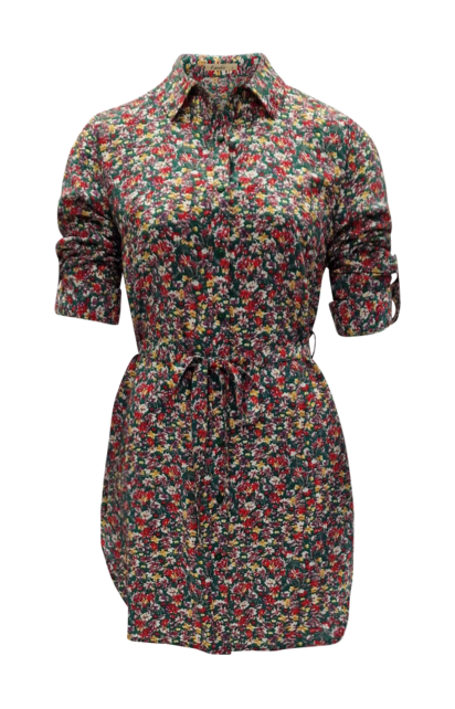 Jonge dames jurk Nynke - groen/rood