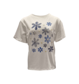 Dames shirt Maddie - wit/blauw *