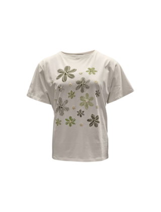 Dames shirt Maddie - wit/groen *