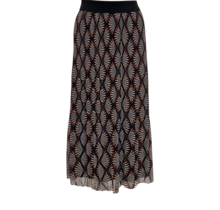 Dames plissé rok lang model - marine/cognac